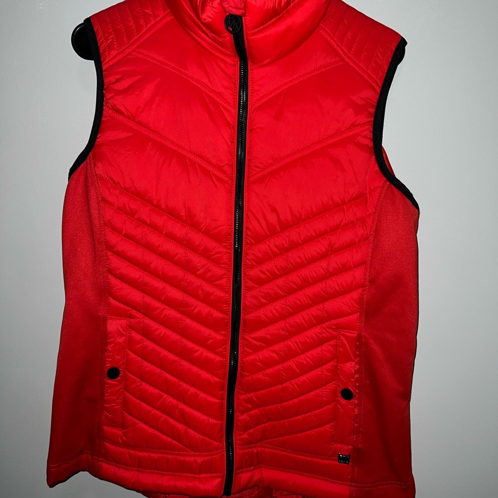 Michael Kors Bright Red Quilted Vest